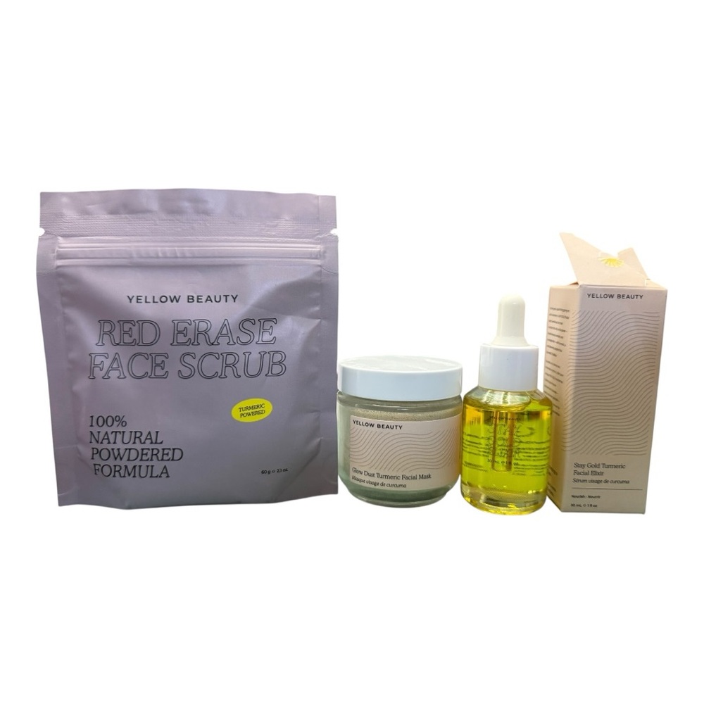 Yellow Beauty Skincare Bundle New New- Canada Serum Turmeric Skincare Vegan 4 Pc